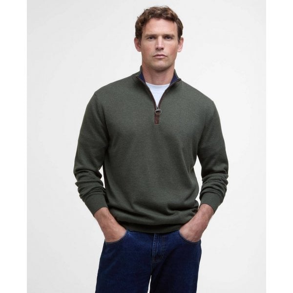 Mens Bayfield Half Zip in Mid Olive