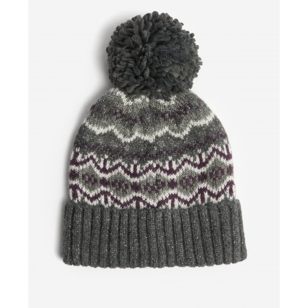 Mens Case Fairisle Beanie in Black Slate Tartan