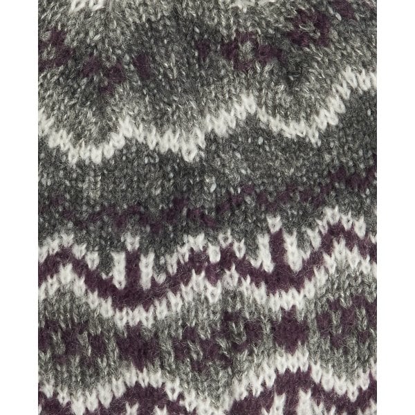 Mens Case Fairisle Beanie in Black Slate Tartan