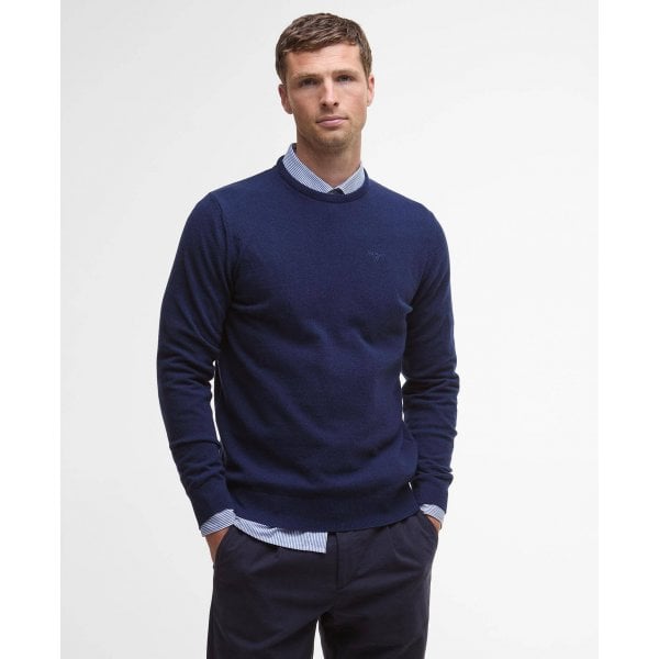 Mens Essential Lambswool Crew in Atlantic
