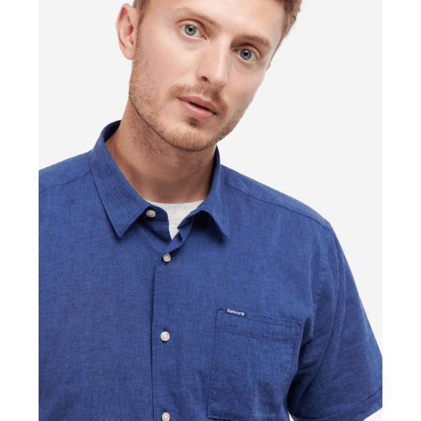 Mens Nelson Short Sleeved Summer Shirt in Indigo