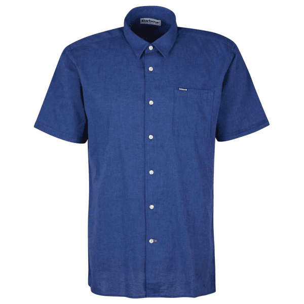 Mens Nelson Short Sleeved Summer Shirt in Indigo