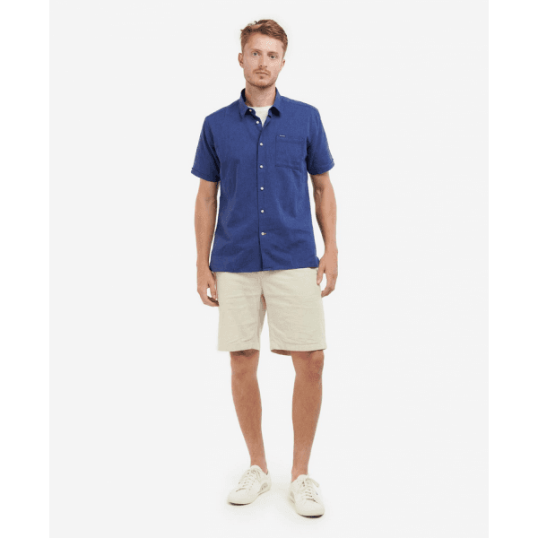 Mens Nelson Short Sleeved Summer Shirt in Indigo
