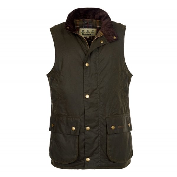 Mens New Westmorland Wax Gilet in Olive