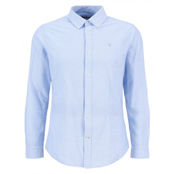 Mens Stripe Oxford Shirt in Sky Blue