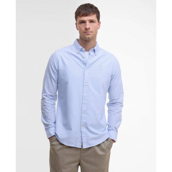 Mens Stripe Oxford Shirt in Sky Blue