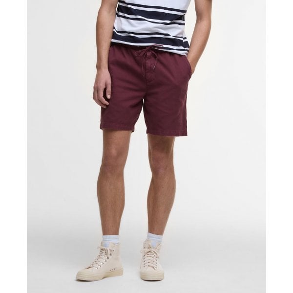Mens Washed Oxford Shorts in Burnt Heather