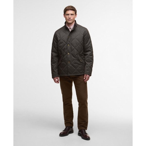 Mens Winter Shoveler Quilted Jacket in Dark Olive