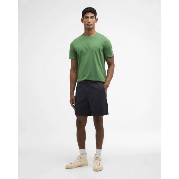 Washed Oxford Relaxed Shorts in navy