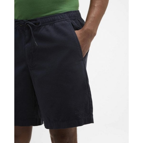 Washed Oxford Relaxed Shorts in navy