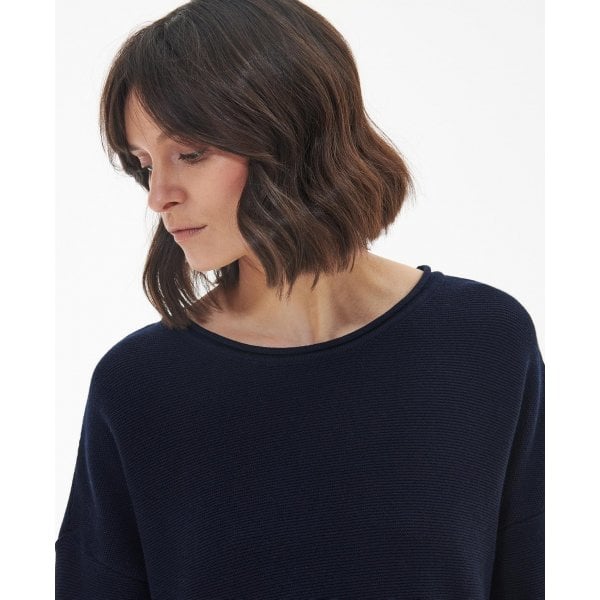 Womens Barbour Marine Knitted Jumper in Navy