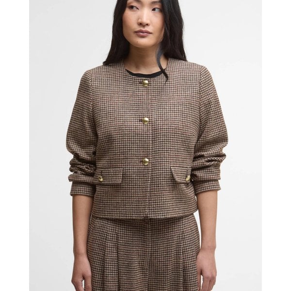 Womens Corina Jacket in Brown/Orange Check