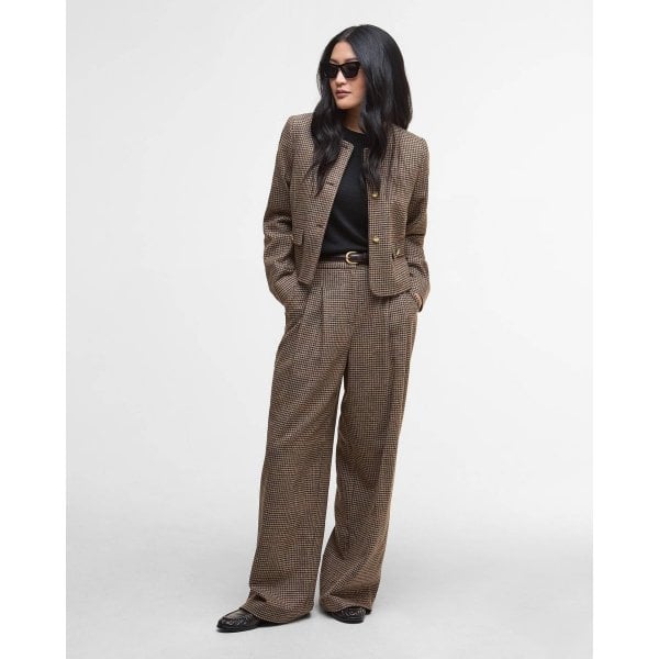 Womens Corina Jacket in Brown/Orange Check