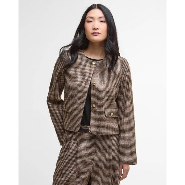 Womens Corina Jacket in Brown/Orange Check