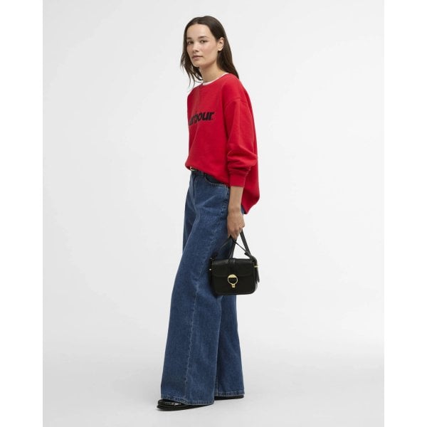 Womens Hartland Crew Logo Sweatshirt In Poppy Red
