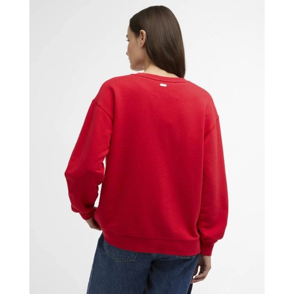 Womens Hartland Crew Logo Sweatshirt In Poppy Red