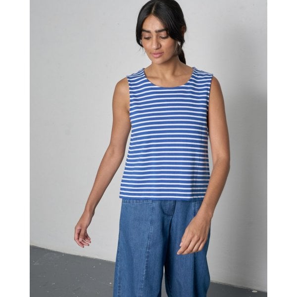 Alma Striped Top in Blue Stripe