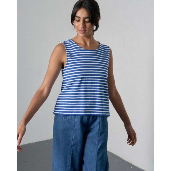 Alma Striped Top in Blue Stripe
