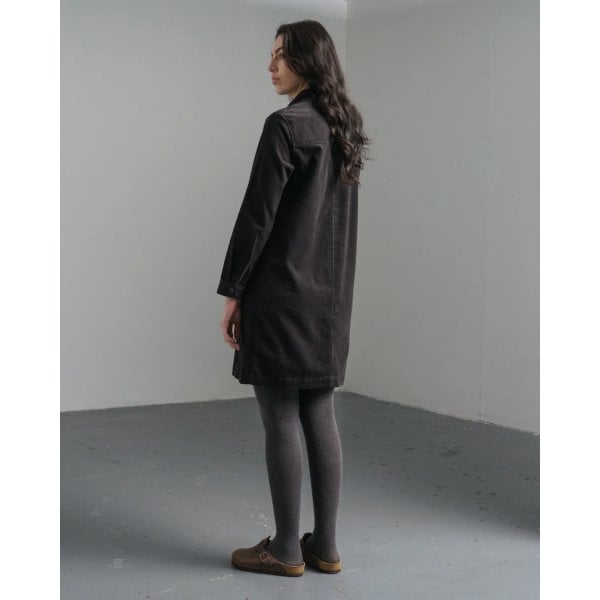 Ocean Shirt Dress In Dove Grey Thick Cord