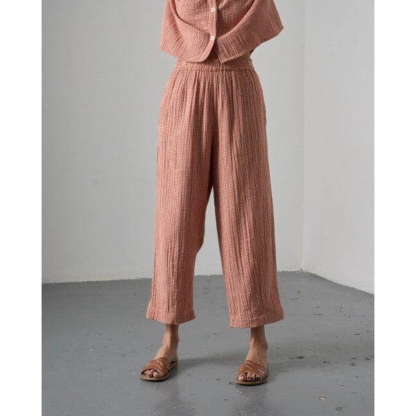 Womens Clara Trousers in Rust Check
