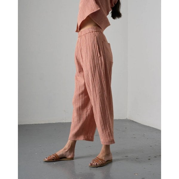 Womens Clara Trousers in Rust Check