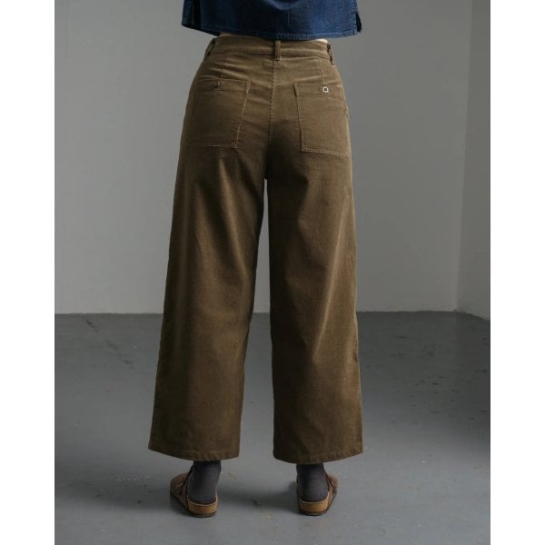 Womens Harper Wide Leg Trousers In Dark Sand Thick Cord