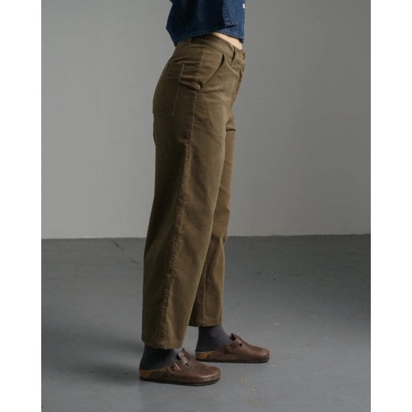 Womens Harper Wide Leg Trousers In Dark Sand Thick Cord