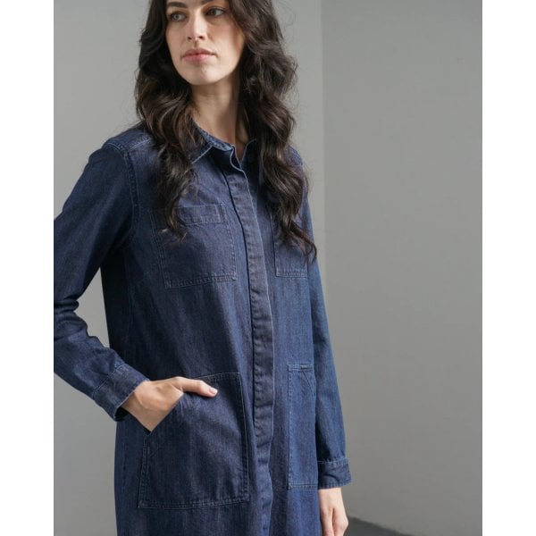Womens Ocean Shirt Dress In 9oz Denim