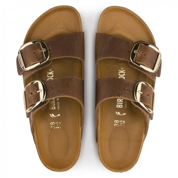 Unisex Arizona Big Buckle Oiled Leather in Cognac