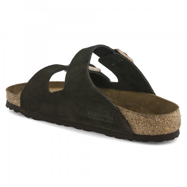 Unisex Arizona Narrow Soft Footbed Suede Sandal in Mocca