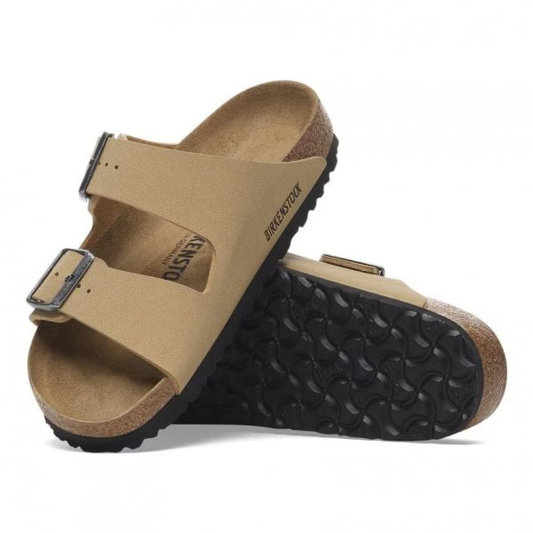 Unisex Birko Flor Regular Fit Nubuck Sandal in Latte Cream