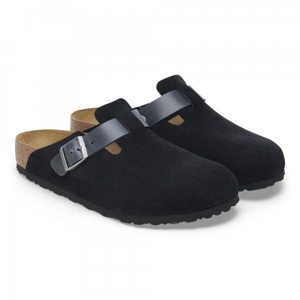 Unisex Boston Mixed Leather Suede in Midnight