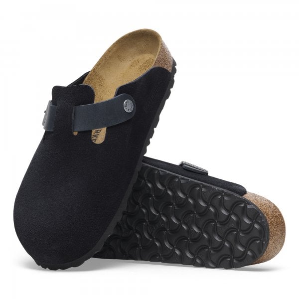 Unisex Boston Mixed Leather Suede in Midnight