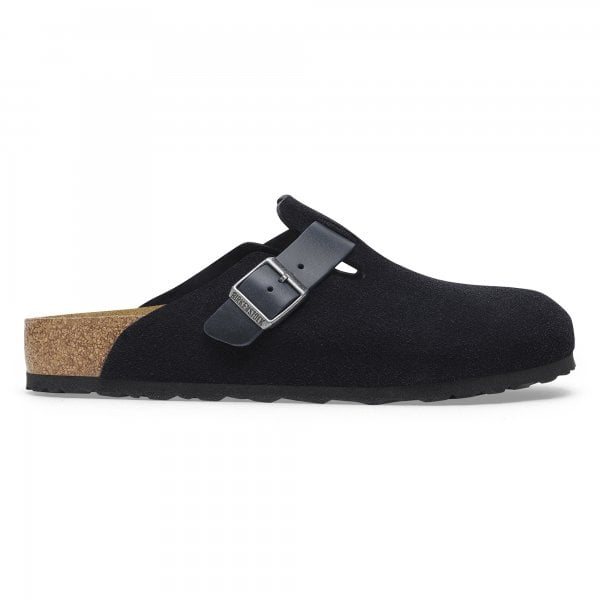 Unisex Boston Mixed Leather Suede in Midnight