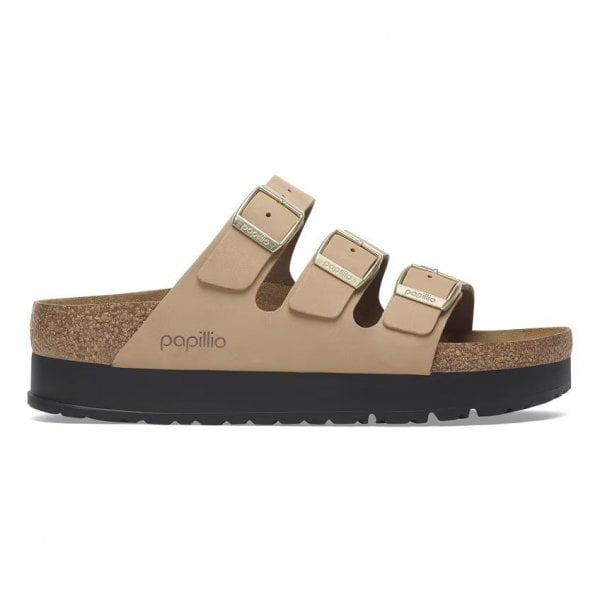 Womens Florida Platform Nubuck Leather in Sandcastle