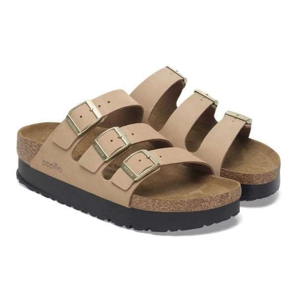 Womens Florida Platform Nubuck Leather in Sandcastle