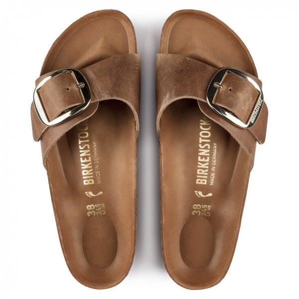 Womens Madrid Big Buckle Oiled Leather in Cognac