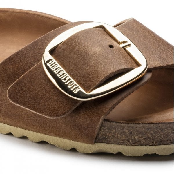 Womens Madrid Big Buckle Oiled Leather in Cognac