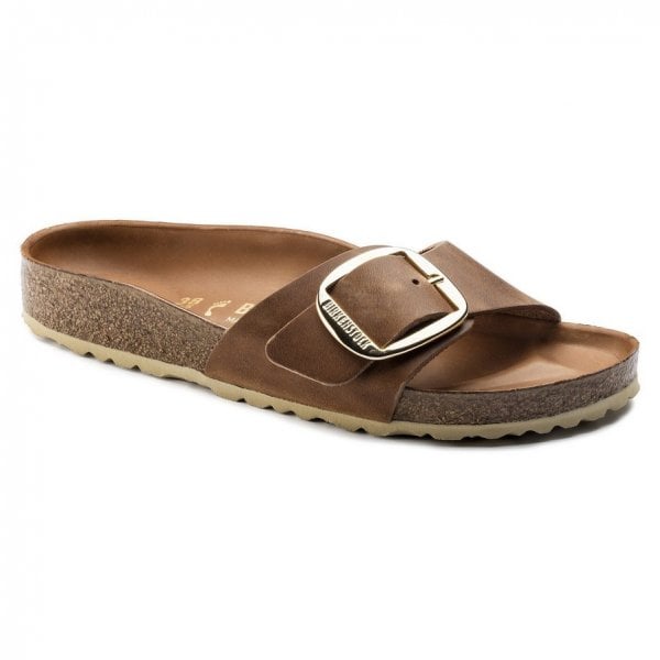 Womens Madrid Big Buckle Oiled Leather in Cognac