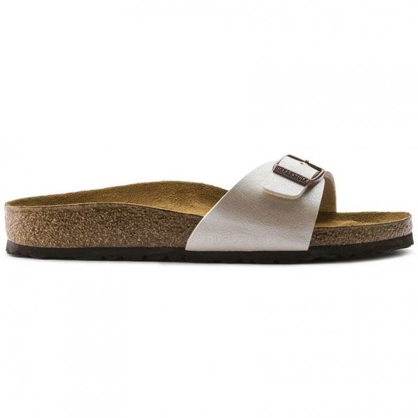 Womens Madrid Graceful Birko-flor Regular Fit Sandal in Pearl White