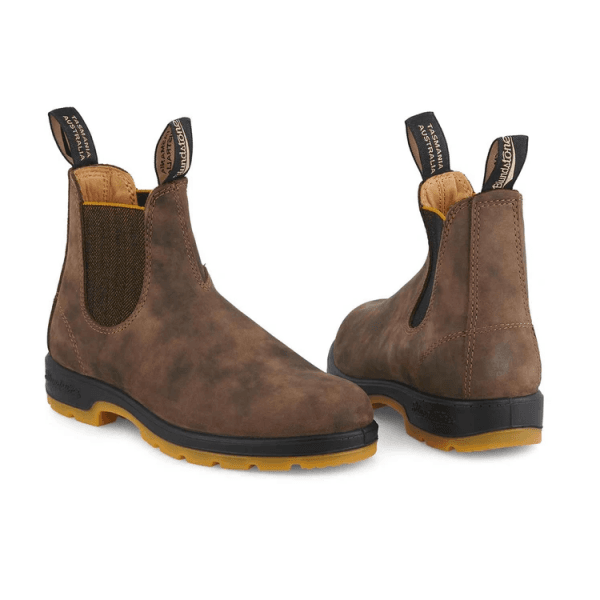 Womens 1944 Leather Boot in Brown/Mustard