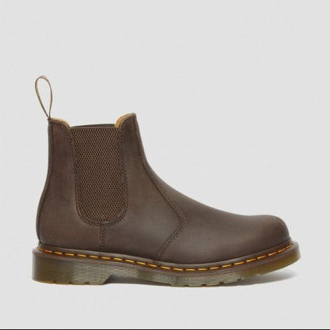 2976 Yellow Stitch Chelsea Boot in Dark Brown Crazy Horse