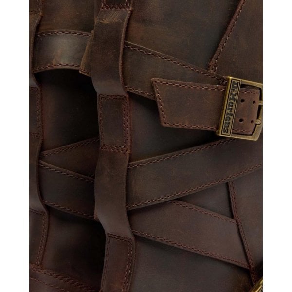 Anistone Strap Boot in Dark Brown Crazy Horse