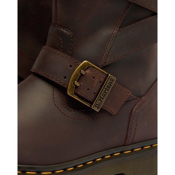 Anistone Strap Boot in Dark Brown Crazy Horse