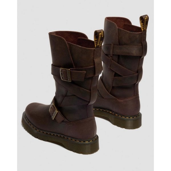 Anistone Strap Boot in Dark Brown Crazy Horse