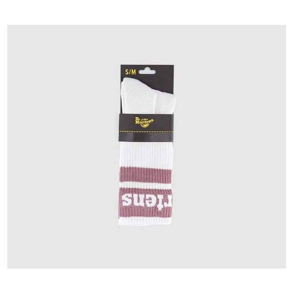 Athletic Logo Cotton Blend Socks in Pink & White