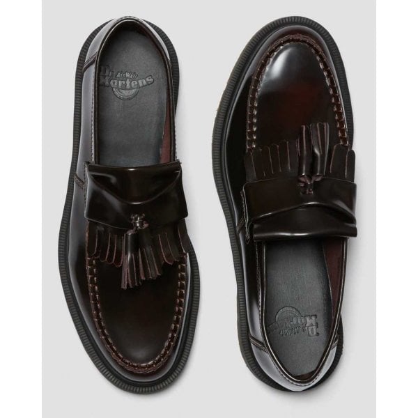 Mens Adrian Leather Tassel Loafer in Cherry Red Arcadia