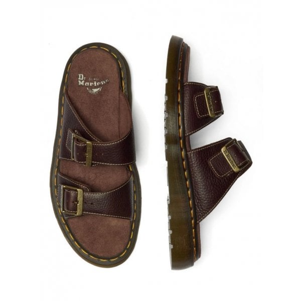 Mens Josef Sandal in Dark Brown Grizzly
