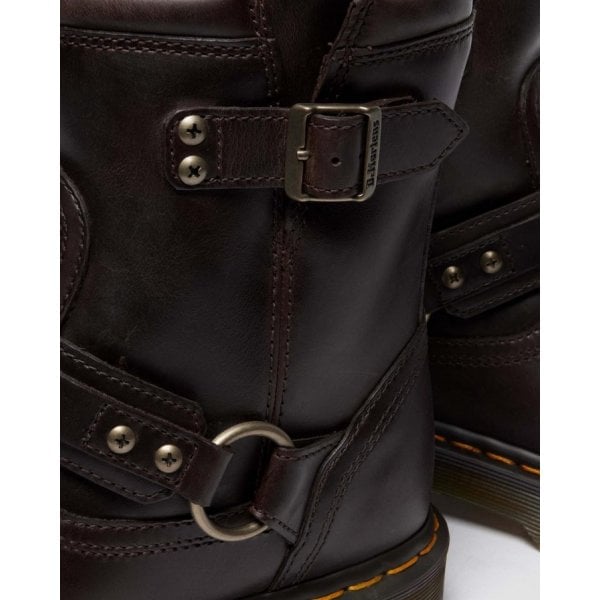 Womens Anistone Harness Ankle Boot in Dark Brown Crazy Horse