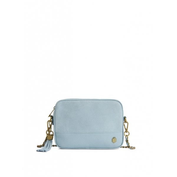 Finsbury Cross Body Bag in Sky Blue Suede